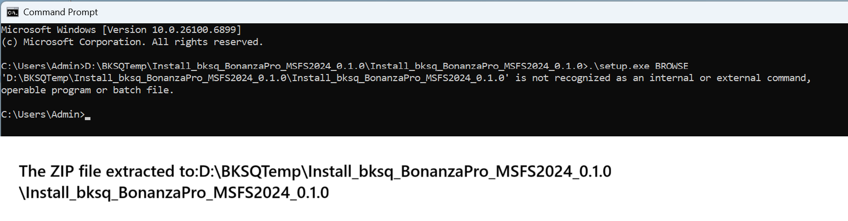 Bonanza Pro CMD install error.png